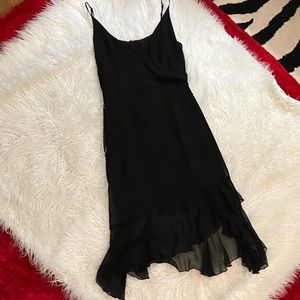 Redux Black Silk Chiffon Cocktail Dress